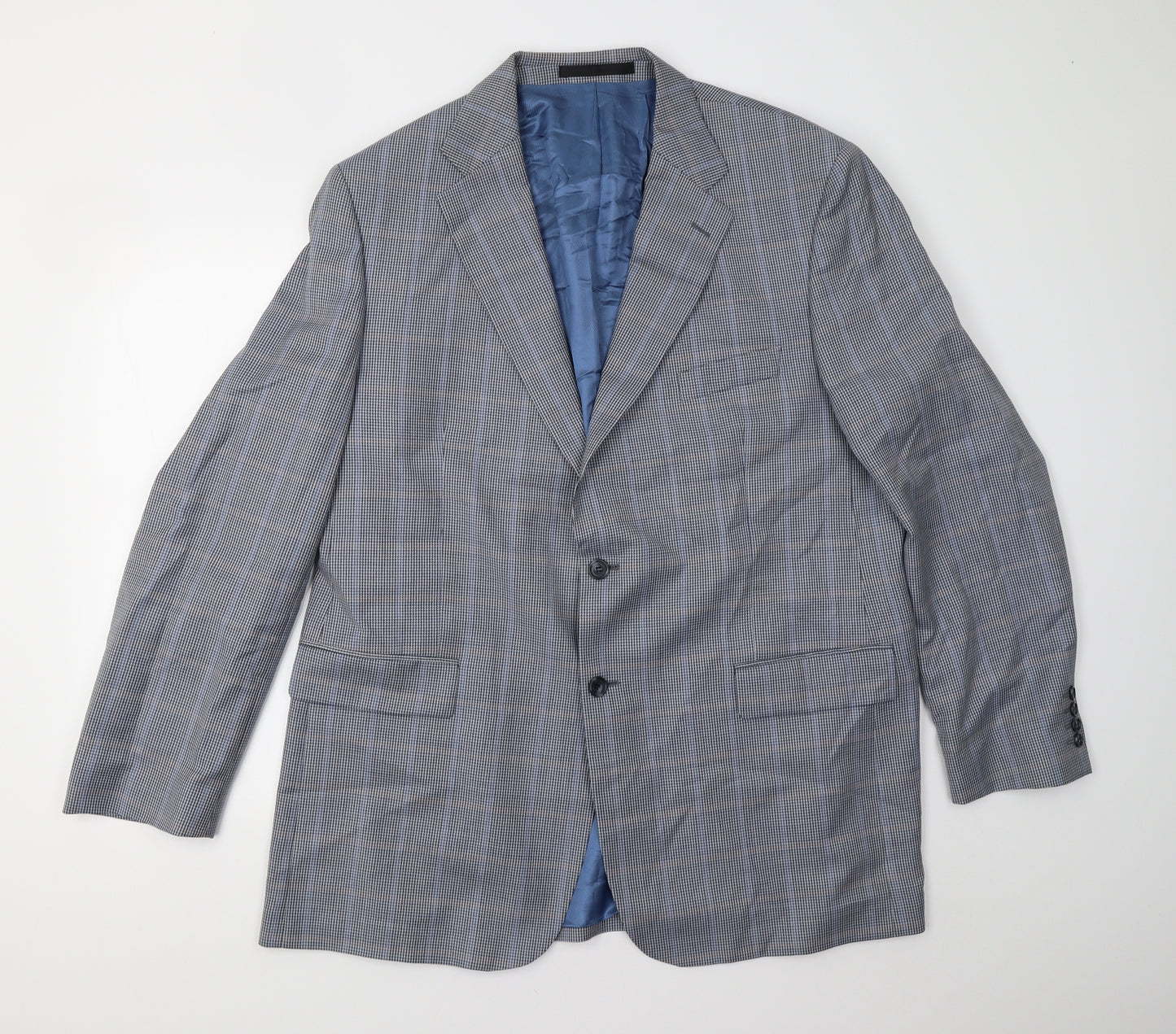 Preworn Mens Blue Check  Jacket Suit Jacket Size 42