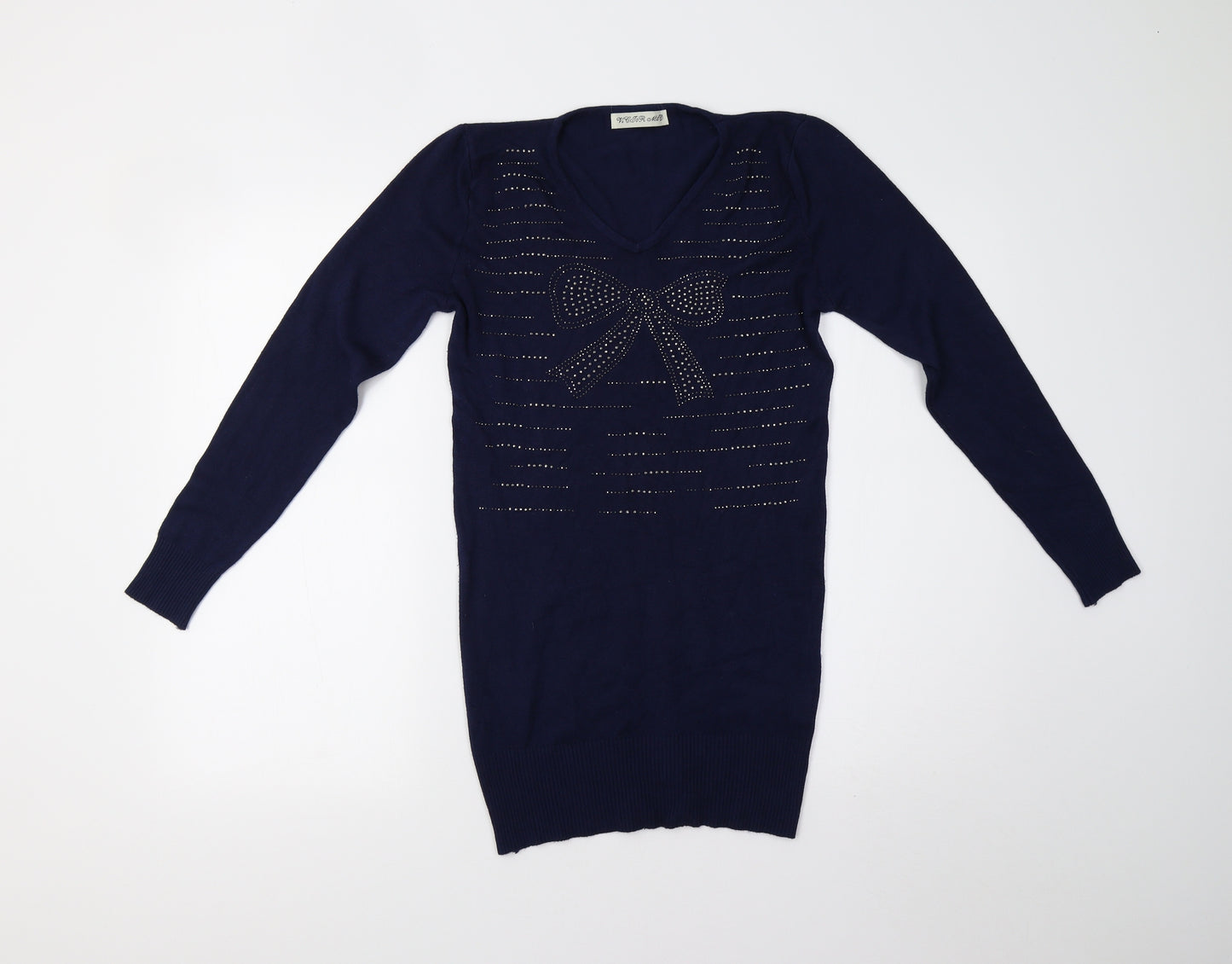 Victor Mod Womens Blue  Knit Pullover Jumper Size S