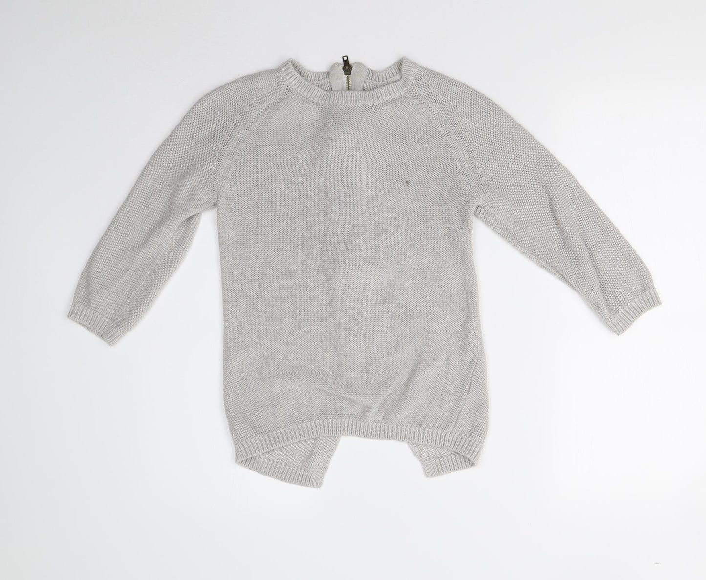 Zara Womens Grey  Knit Full Zip Jumper Size S