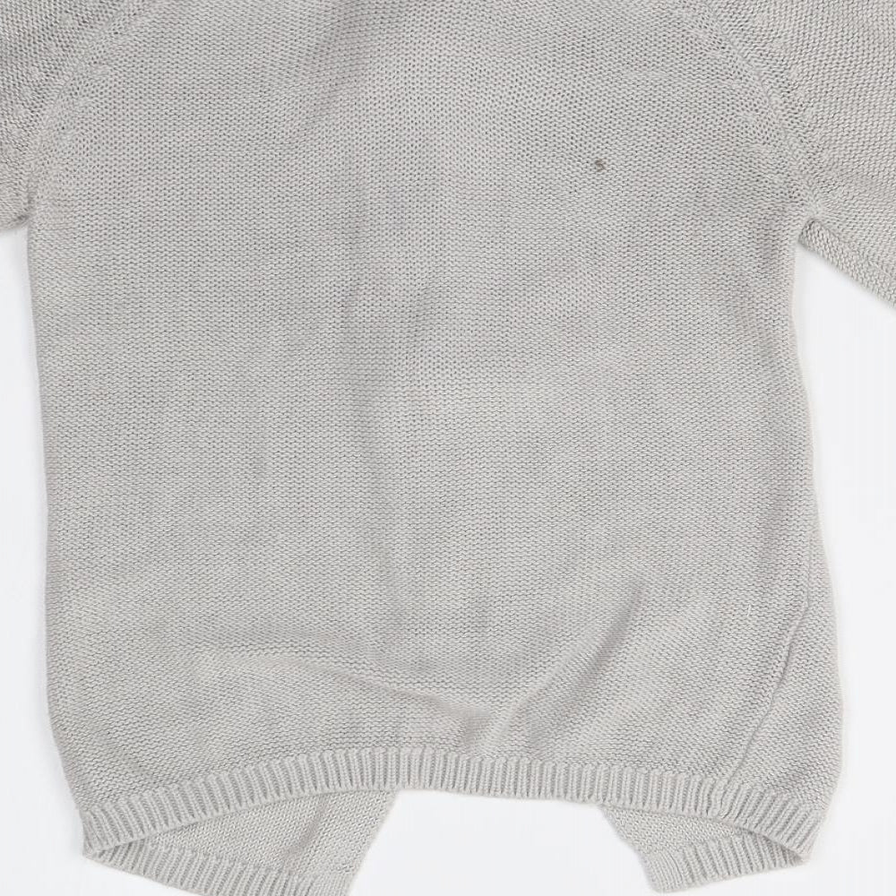 Zara Womens Grey  Knit Full Zip Jumper Size S