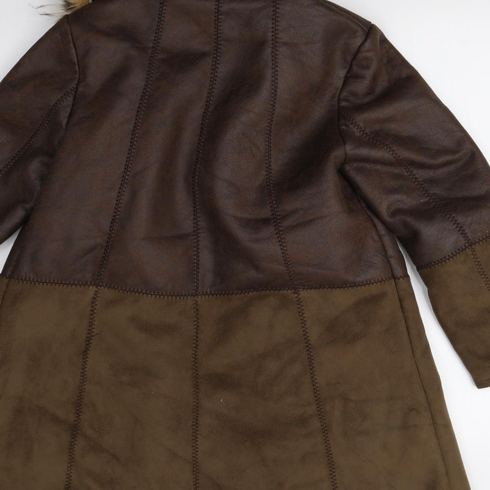River Island Womens Brown   Overcoat Coat Size 10