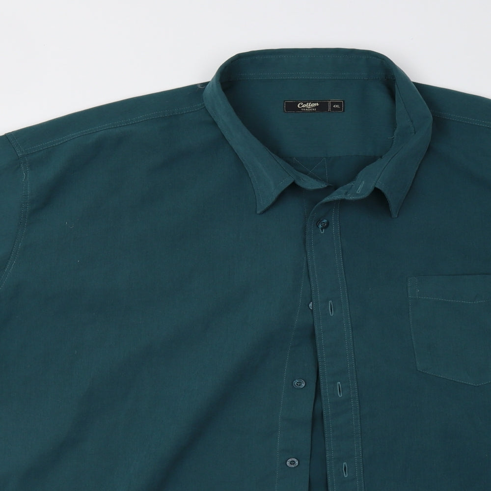 Cotton Traders Mens Green    Button-Up Size 4XL