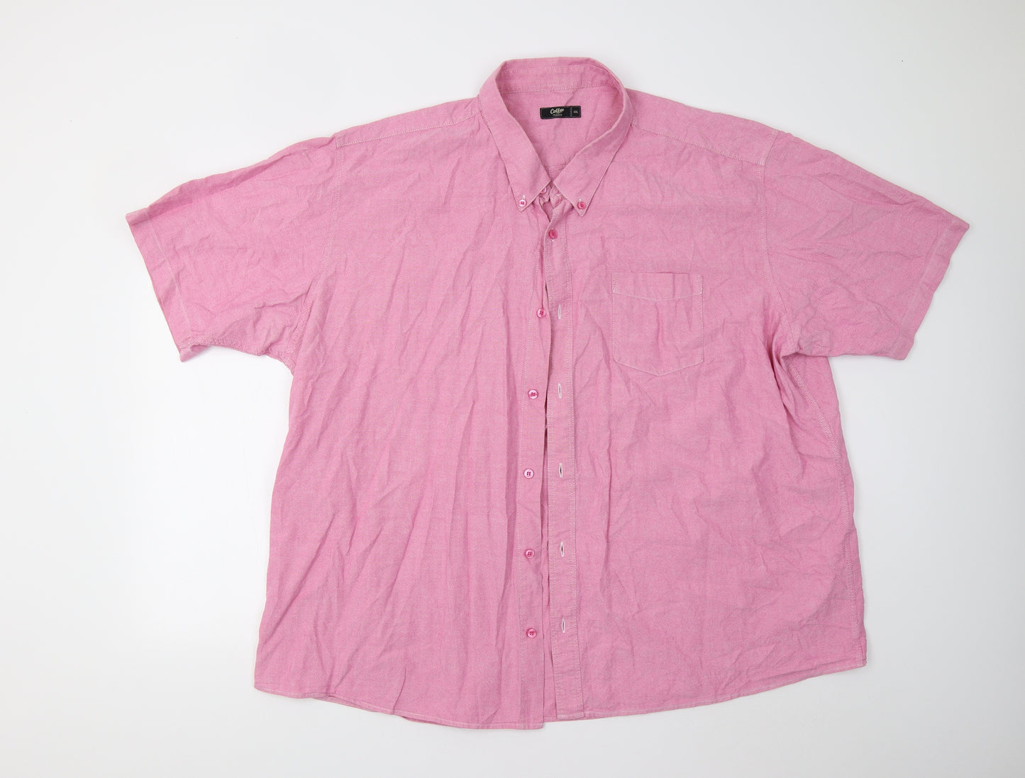 Cotton Traders Mens Pink    Button-Up Size 4XL
