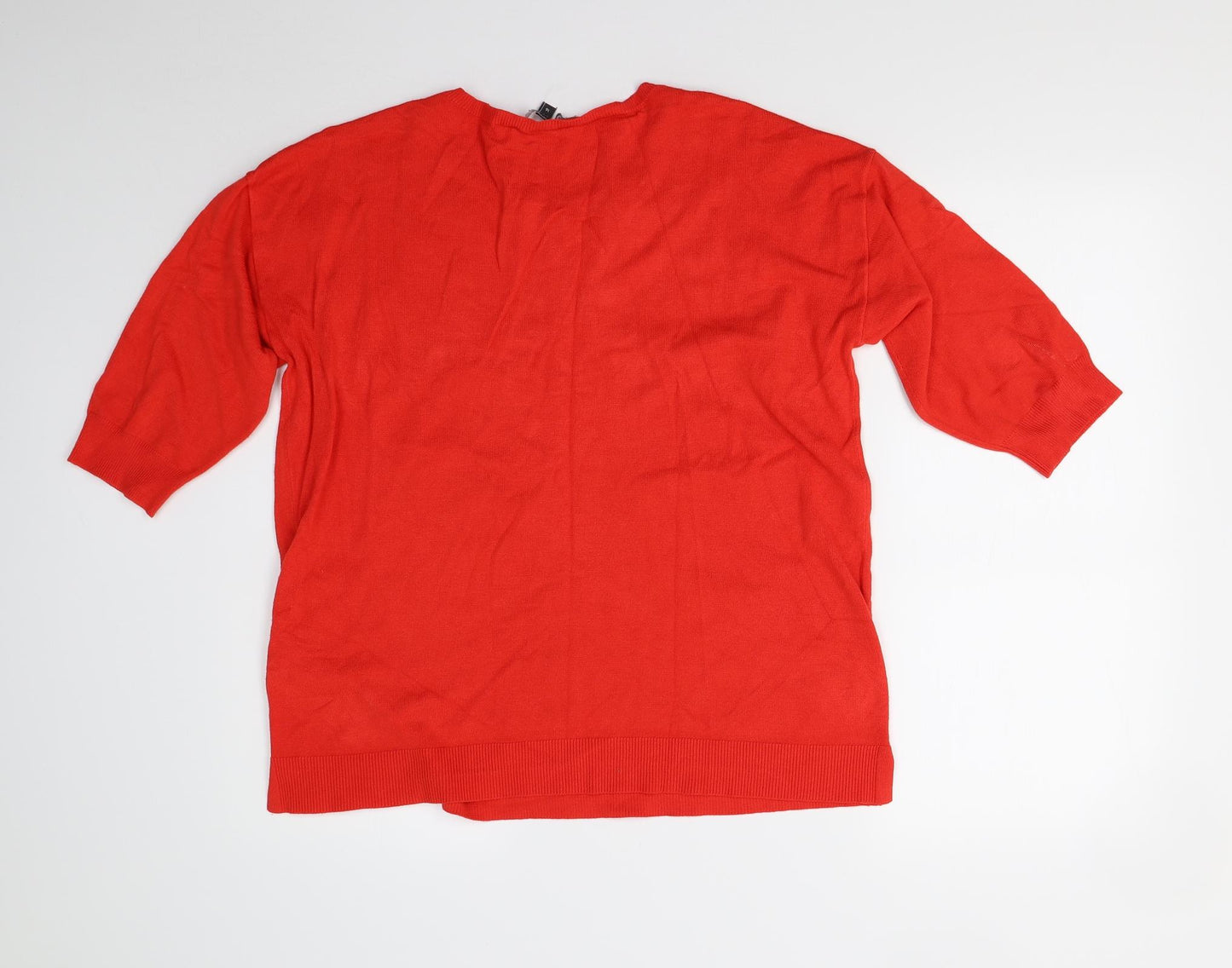 Bonmarché Womens Red  Knit Pullover Jumper Size 16