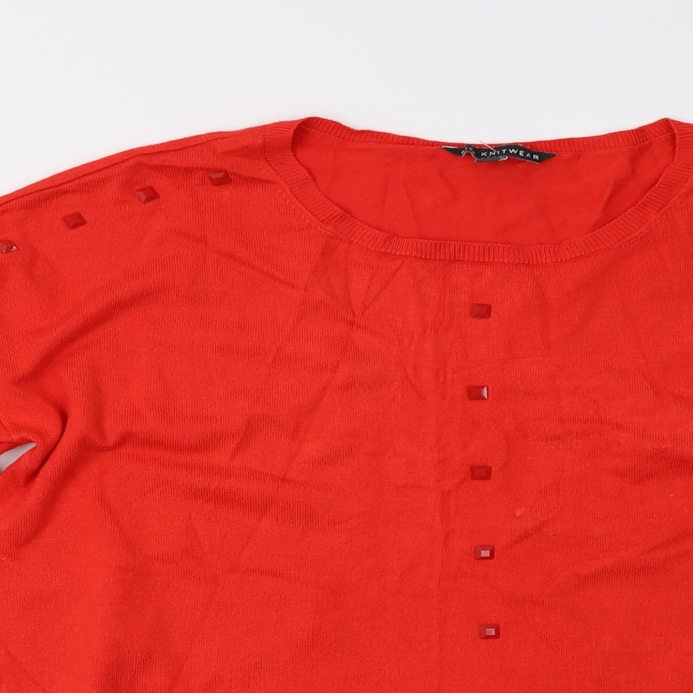 Bonmarché Womens Red  Knit Pullover Jumper Size 16