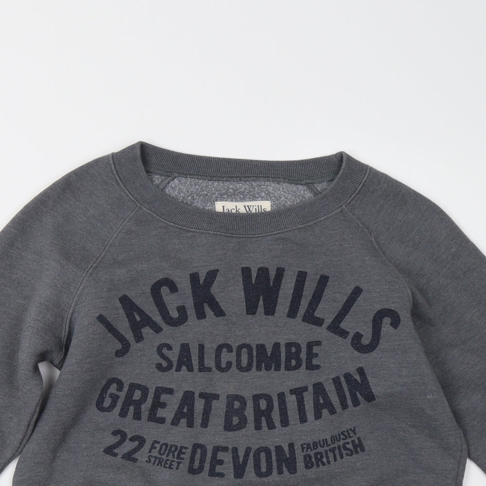 Jack Wills Womens Grey   Pullover Sweatshirt Size 8