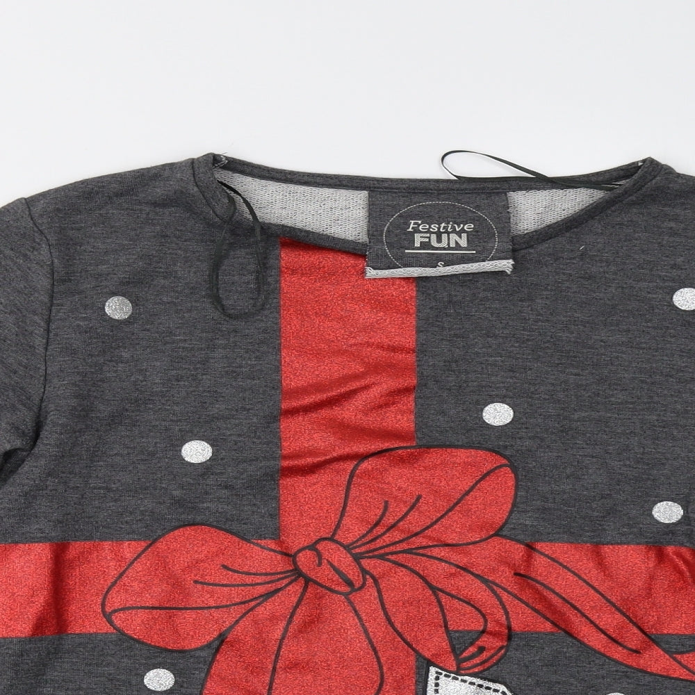 Matalan Womens Grey    Sweatshirt Size S  - Christmas