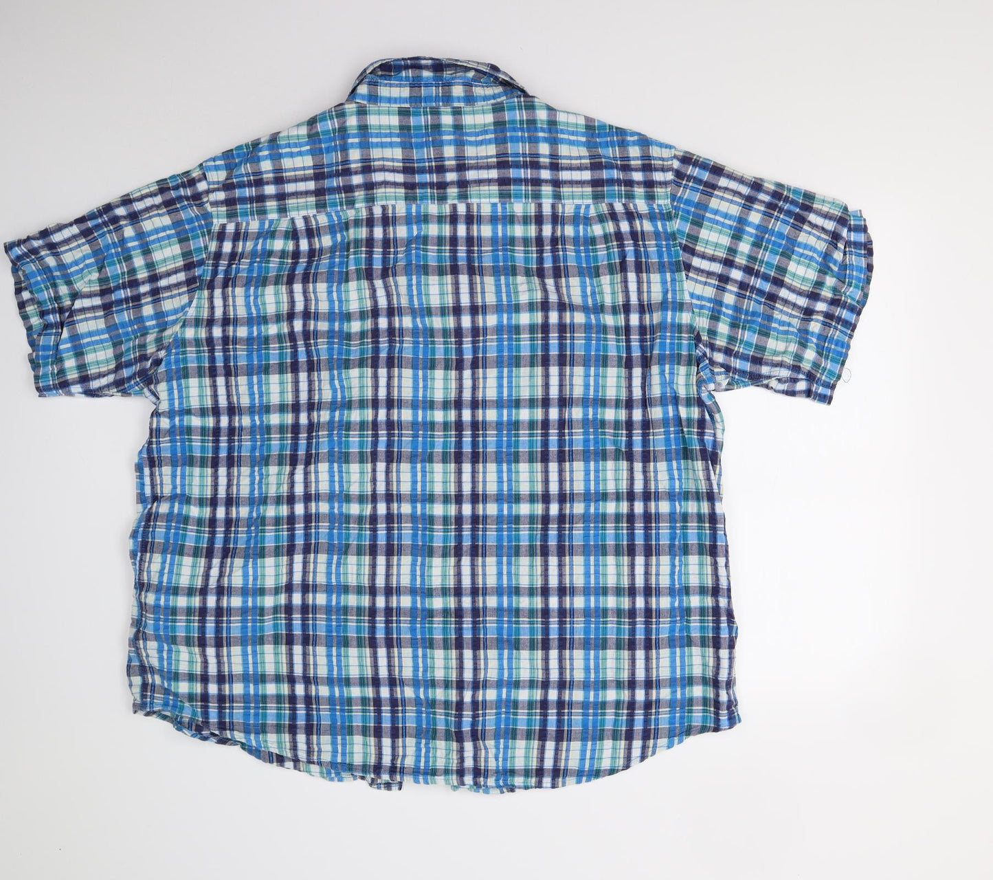 Cotton Traders Mens Blue Check   Button-Up Size 3XL
