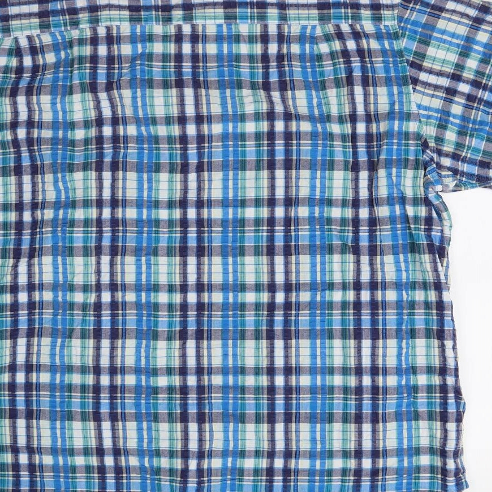 Cotton Traders Mens Blue Check   Button-Up Size 3XL