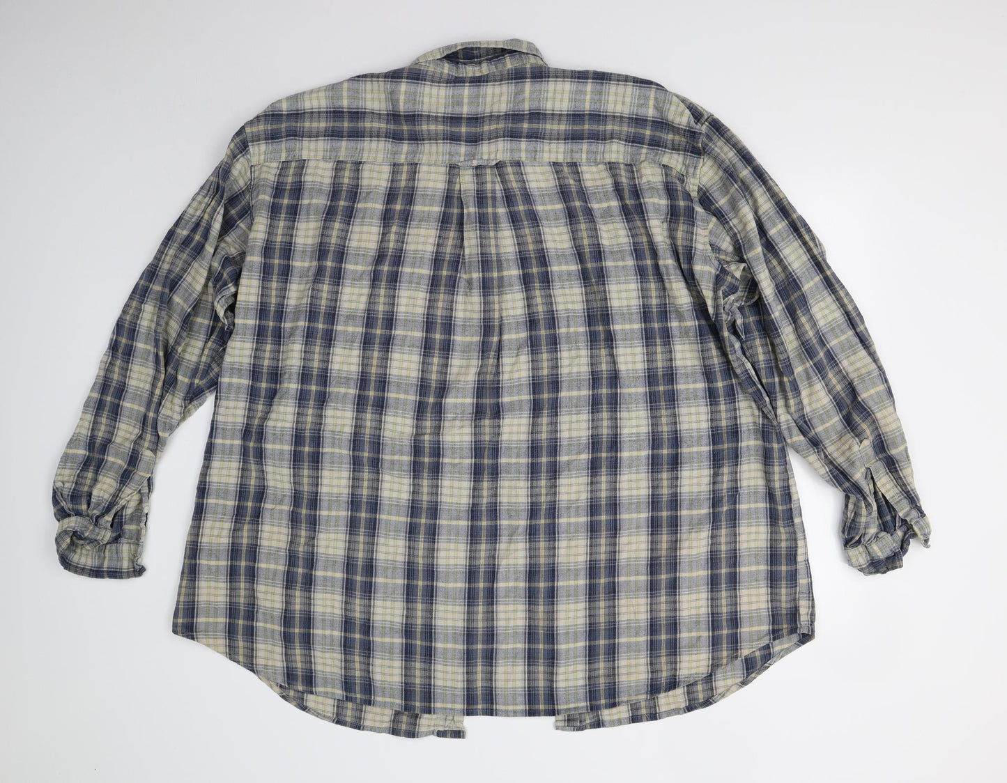 Cotton Traders Mens Blue Check   Button-Up Size 3XL