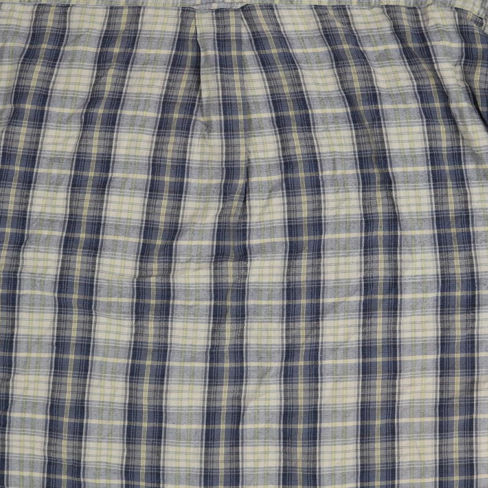 Cotton Traders Mens Blue Check   Button-Up Size 3XL