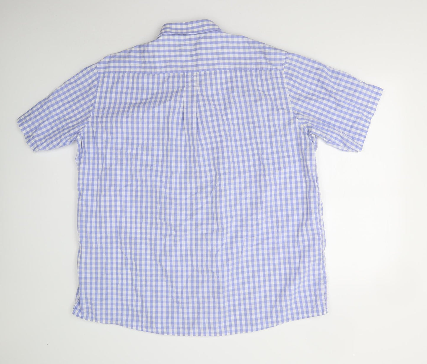 Cotton Traders Mens Blue Check   Button-Up Size 3XL