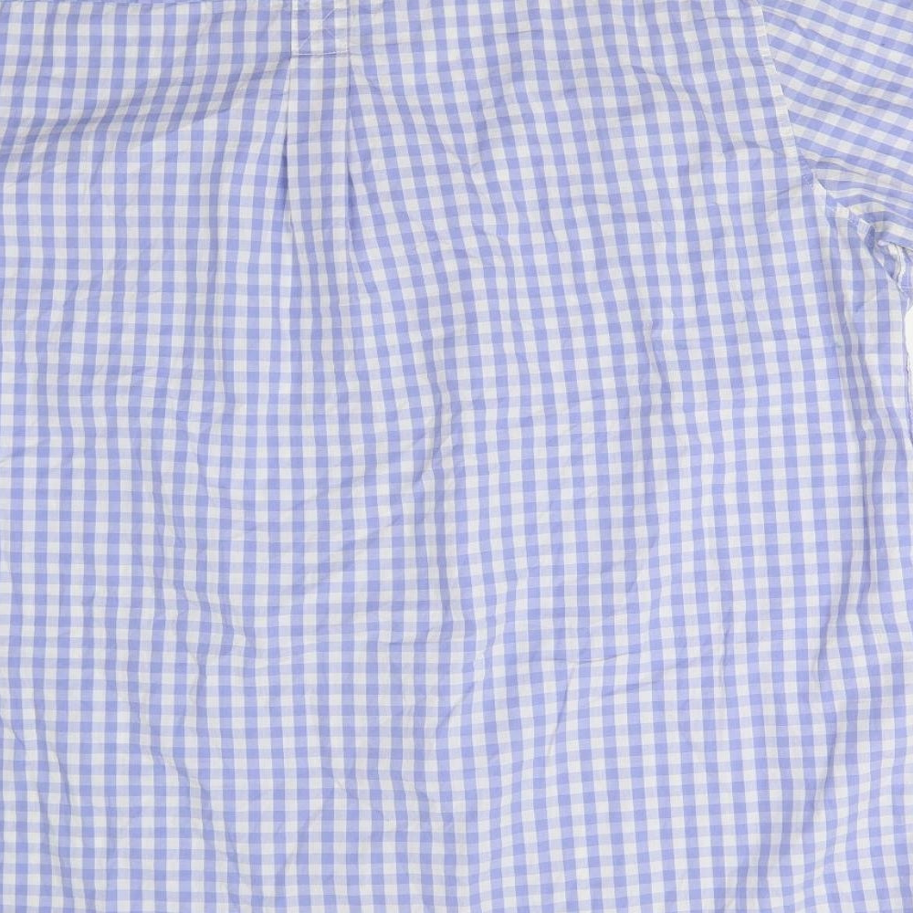 Cotton Traders Mens Blue Check   Button-Up Size 3XL