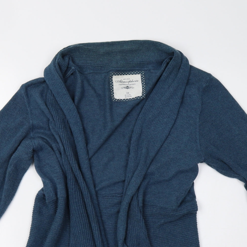 Primark Womens Blue  Knit Cardigan Jumper Size 16