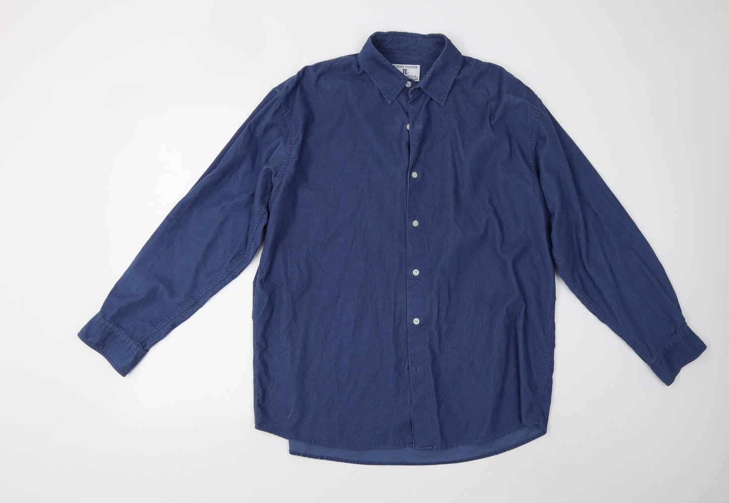 Joseph Turner Mens Blue  Corduroy  Button-Up Size 41