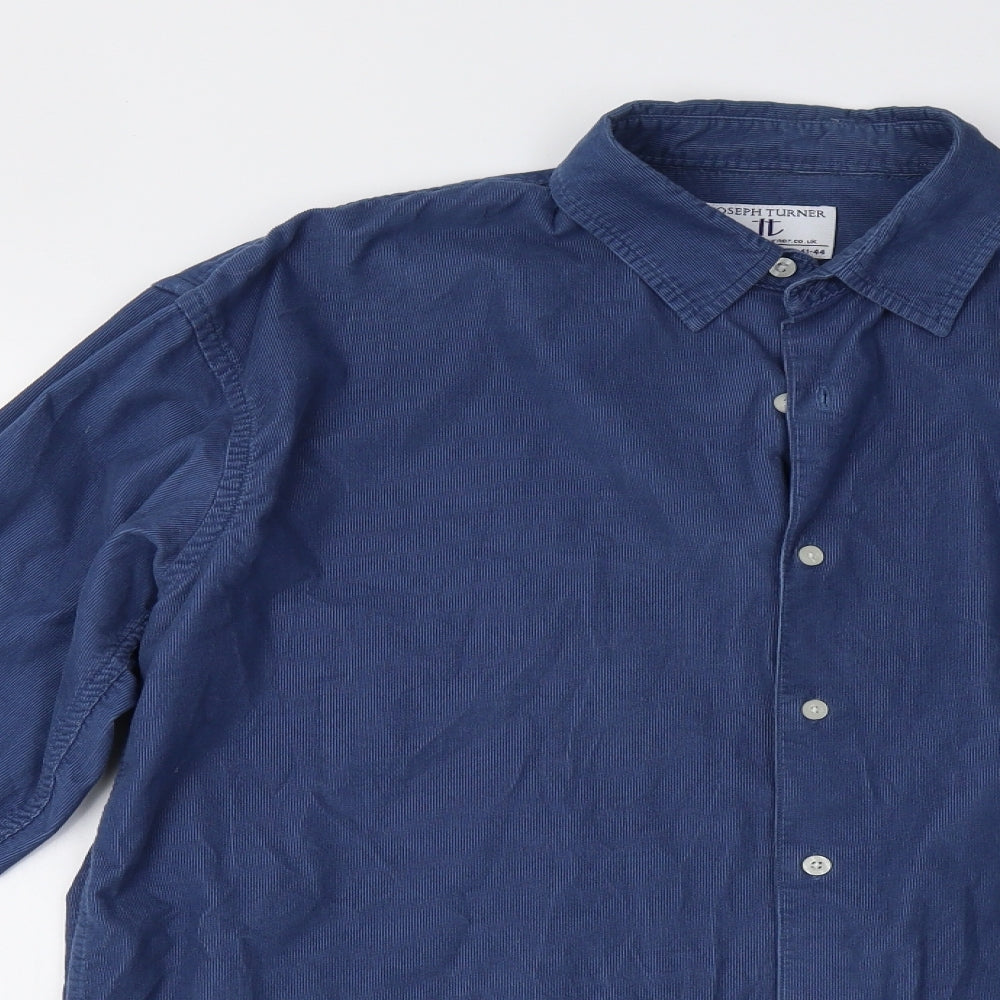 Joseph Turner Mens Blue  Corduroy  Button-Up Size 41
