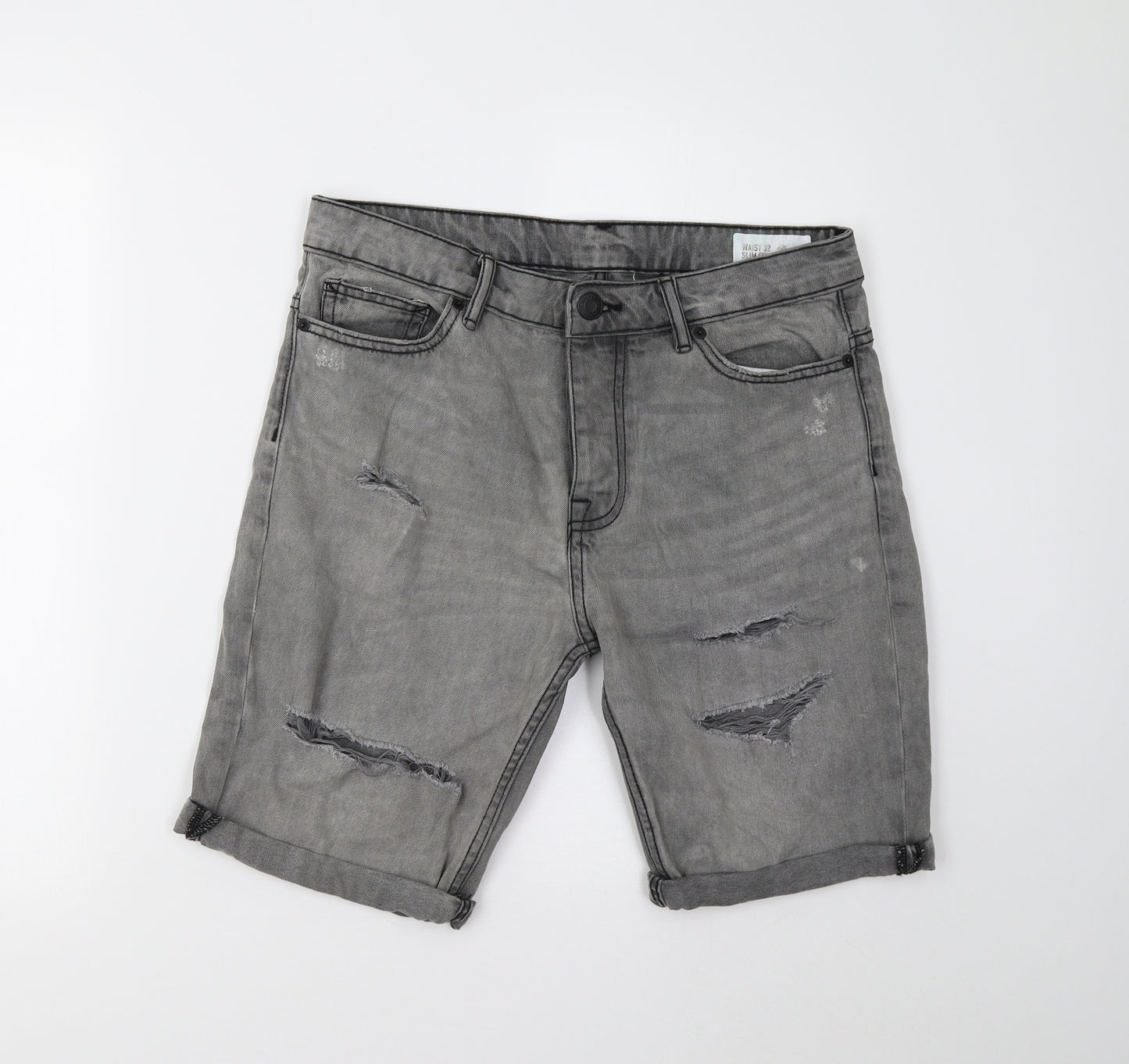 Primark Mens Grey   Bermuda Shorts Size 32