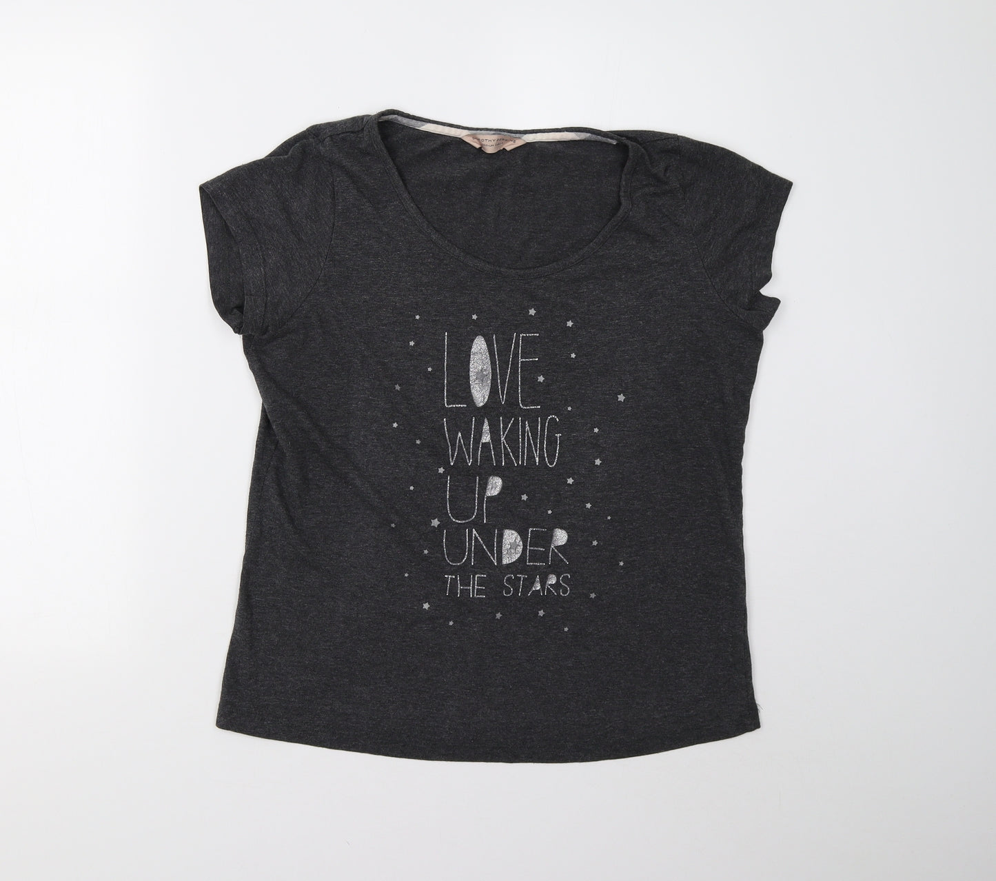 Dorothy Perkins Womens Grey Solid  Top Pyjama Top Size M