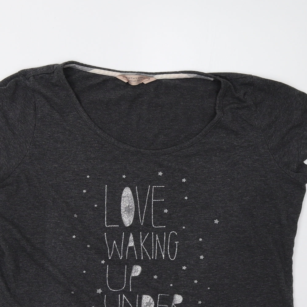 Dorothy Perkins Womens Grey Solid  Top Pyjama Top Size M