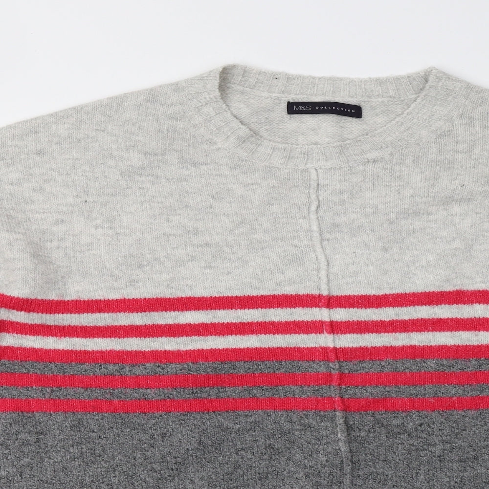 M&S Womens Grey  Knit Pullover Jumper Size XL