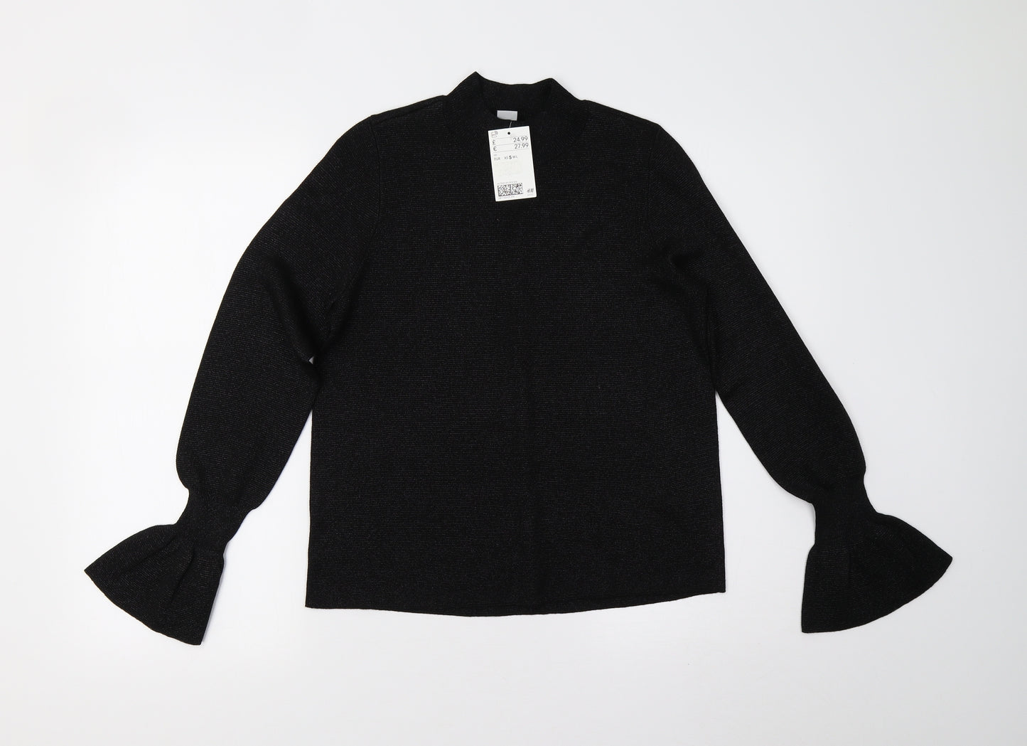 H&M Womens Black  Knit Pullover Jumper Size S