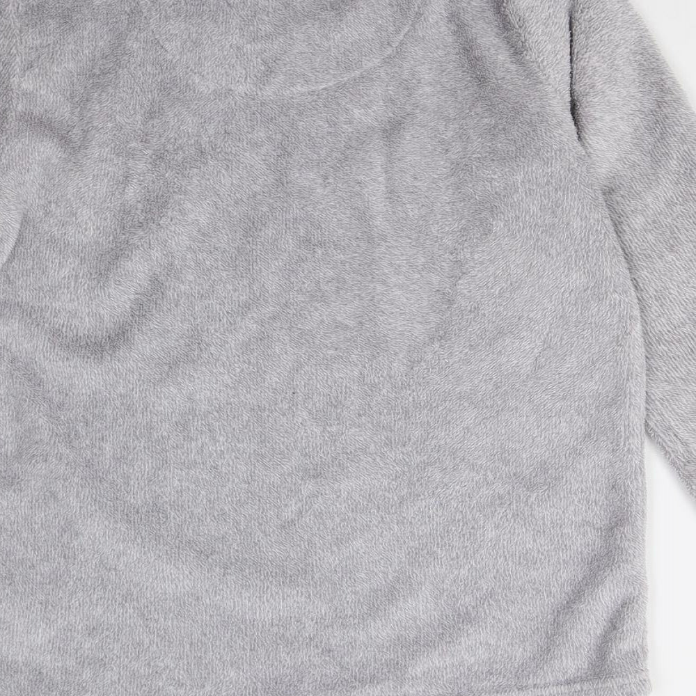 Primark Womens Grey Solid Fleece Top Pyjama Top Size S