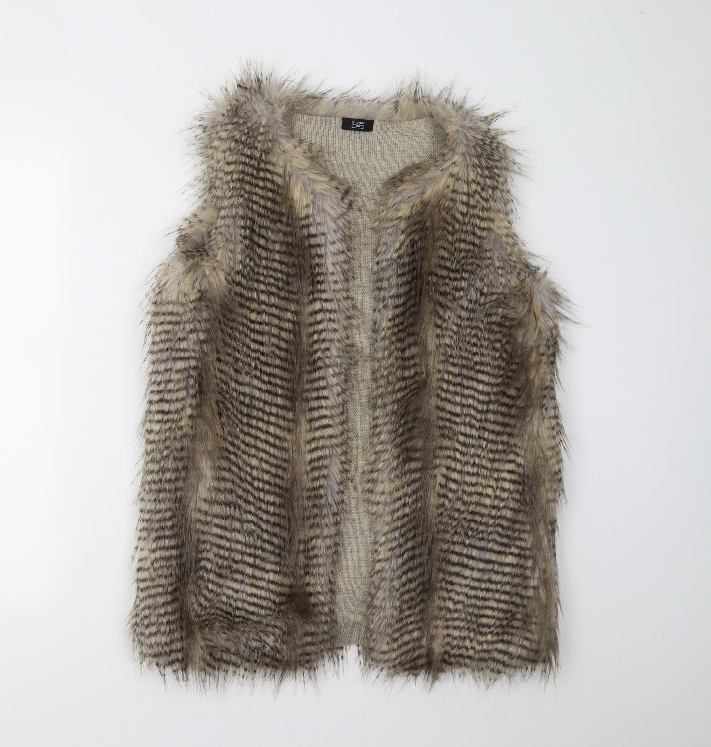 F&F Womens Brown   Gilet Waistcoat Size 10