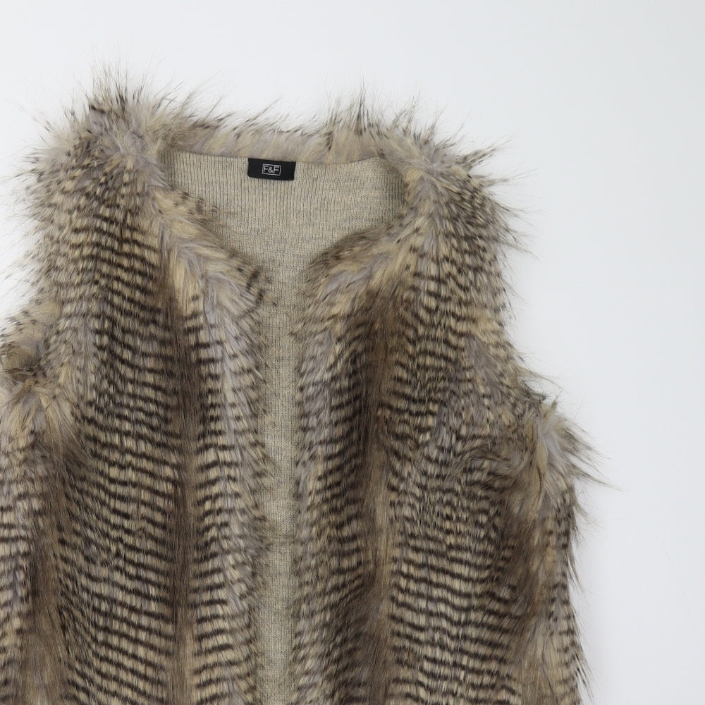 F&F Womens Brown   Gilet Waistcoat Size 10