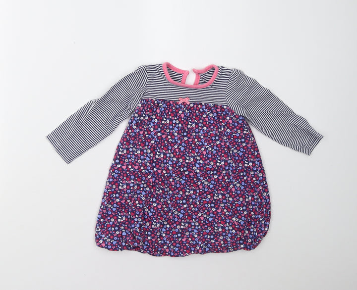George Girls Multicoloured Striped T-Shirt Dress Size 18-24 Months