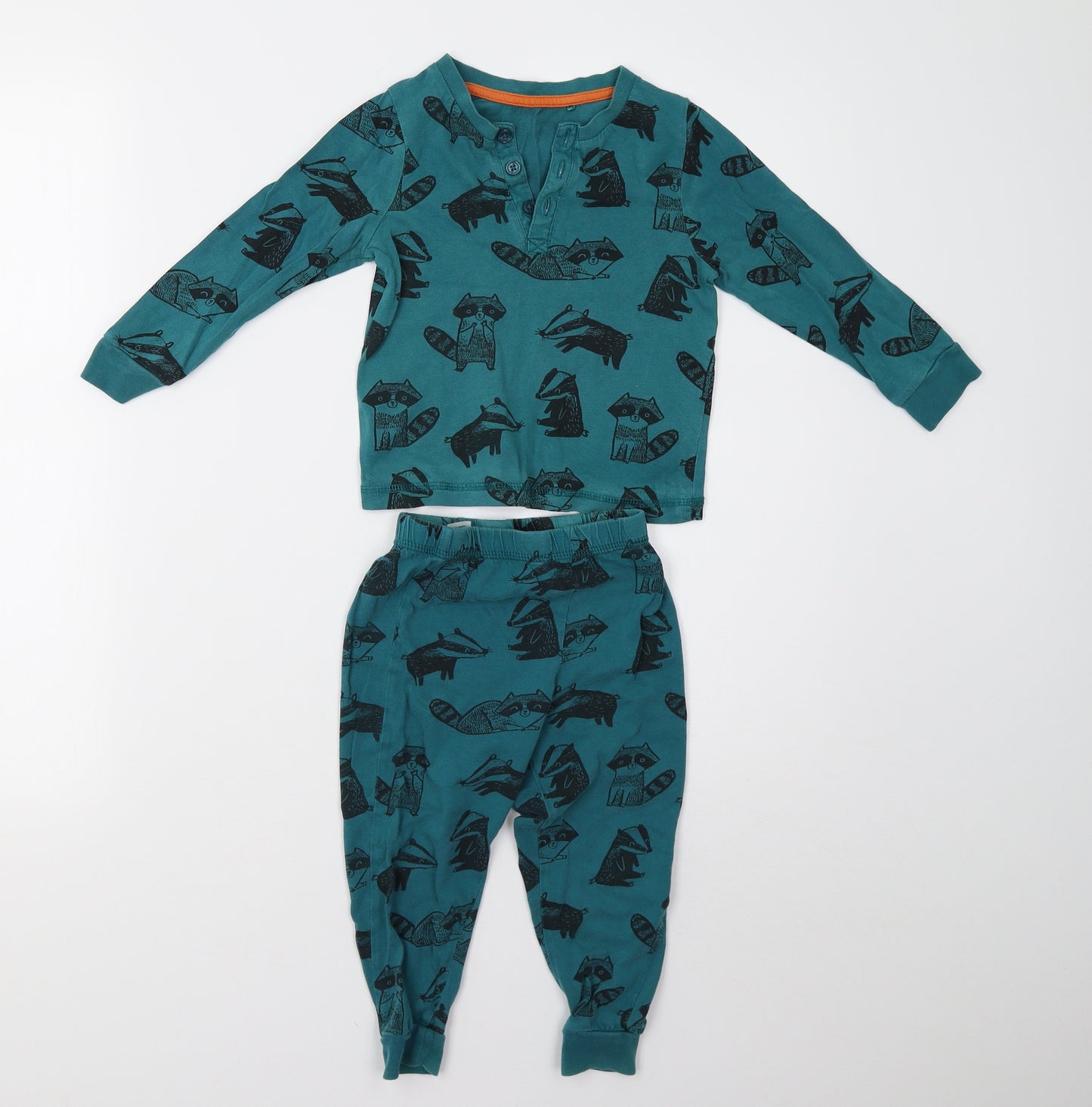 George Boys Green Animal Print   Pyjama Set Size 2-3 Years