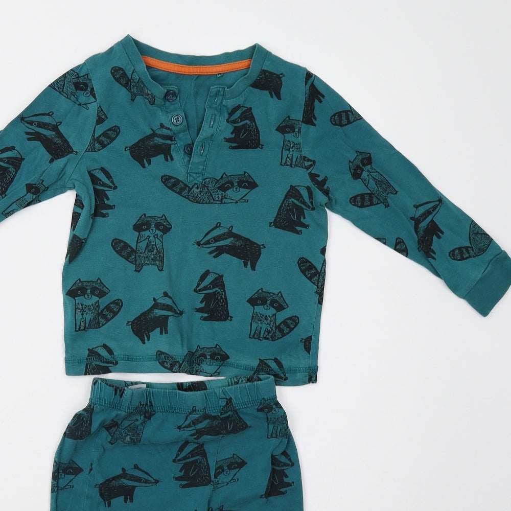 George Boys Green Animal Print   Pyjama Set Size 2-3 Years