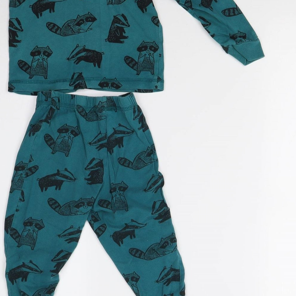 George Boys Green Animal Print   Pyjama Set Size 2-3 Years