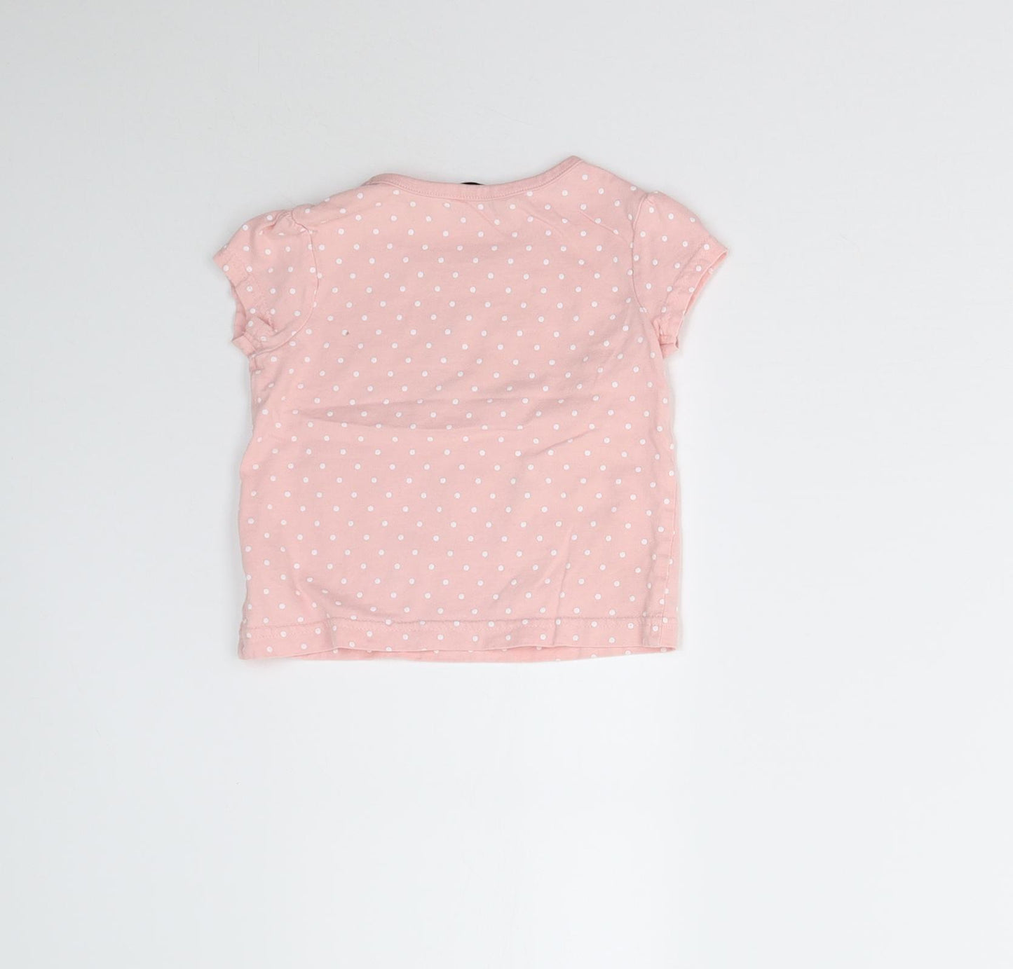 George Baby Pink Polka Dot  Basic T-Shirt Size 24 Months