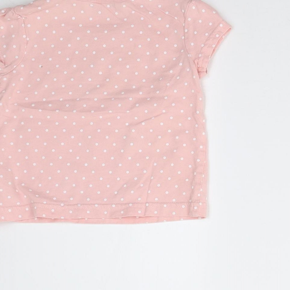 George Baby Pink Polka Dot  Basic T-Shirt Size 24 Months