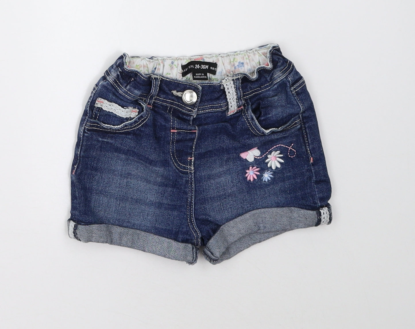 Primark Girls Blue  Denim Cut-Off Shorts Size 2-3 Years