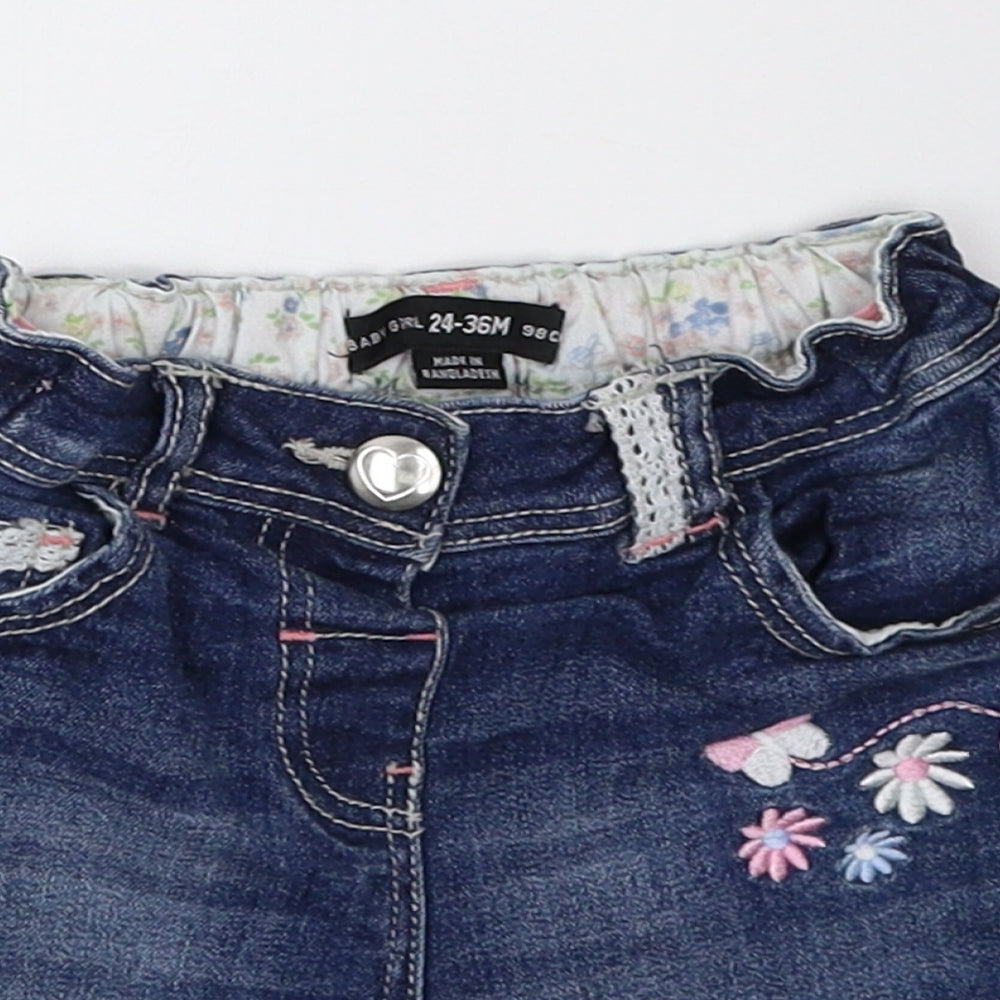 Primark Girls Blue  Denim Cut-Off Shorts Size 2-3 Years
