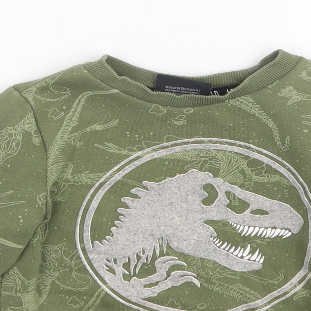 Jurassic Park Boys Green   Pullover Jumper Size 18-24 Months