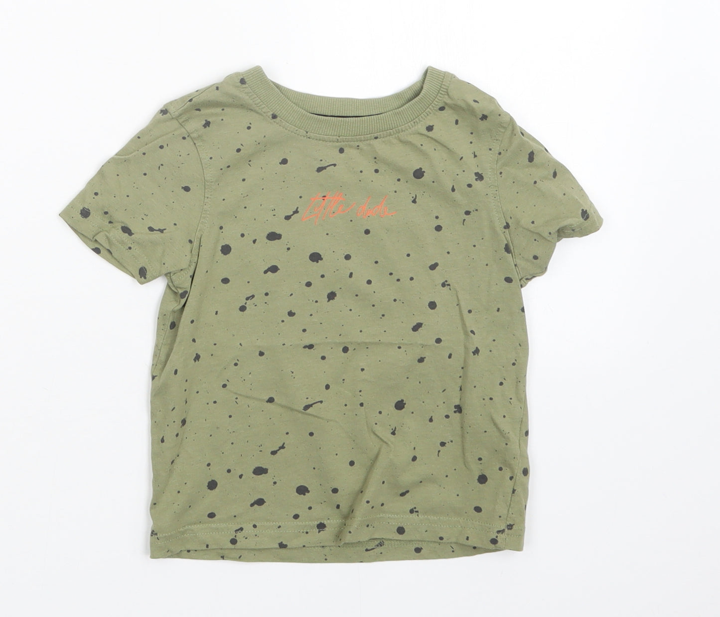 George Boys Green Polka Dot  Basic T-Shirt Size 18-24 Months