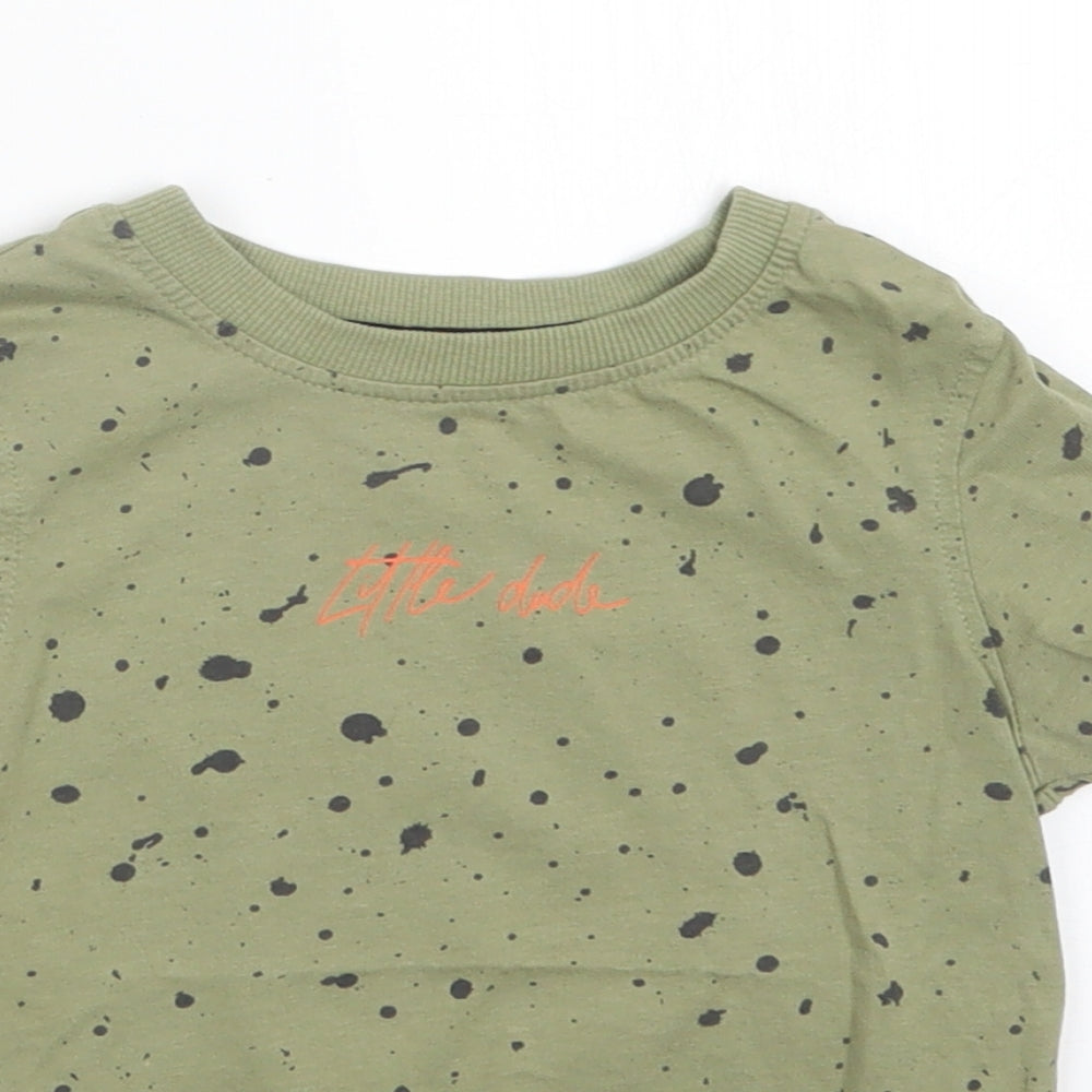 George Boys Green Polka Dot  Basic T-Shirt Size 18-24 Months