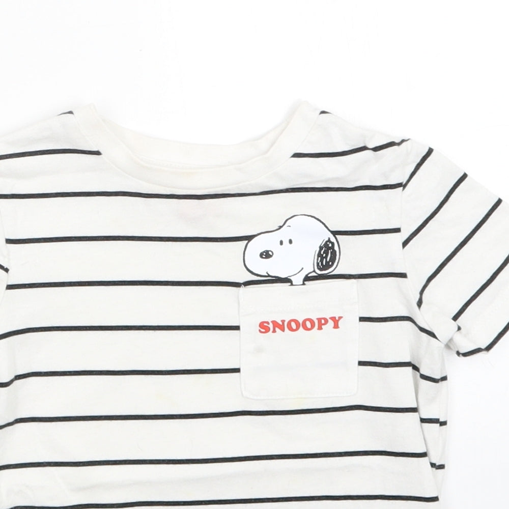 George Boys Multicoloured Striped  Basic T-Shirt Size 18-24 Months  - snoopy