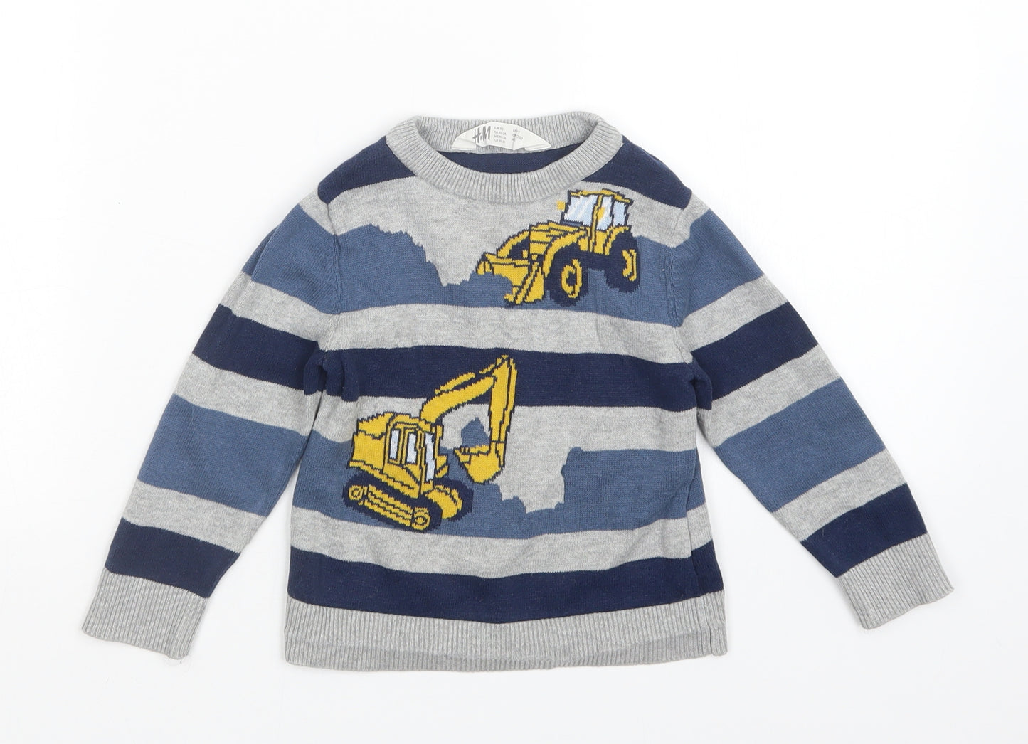 H&M Boys Multicoloured Striped  Pullover Jumper Size 18-24 Months
