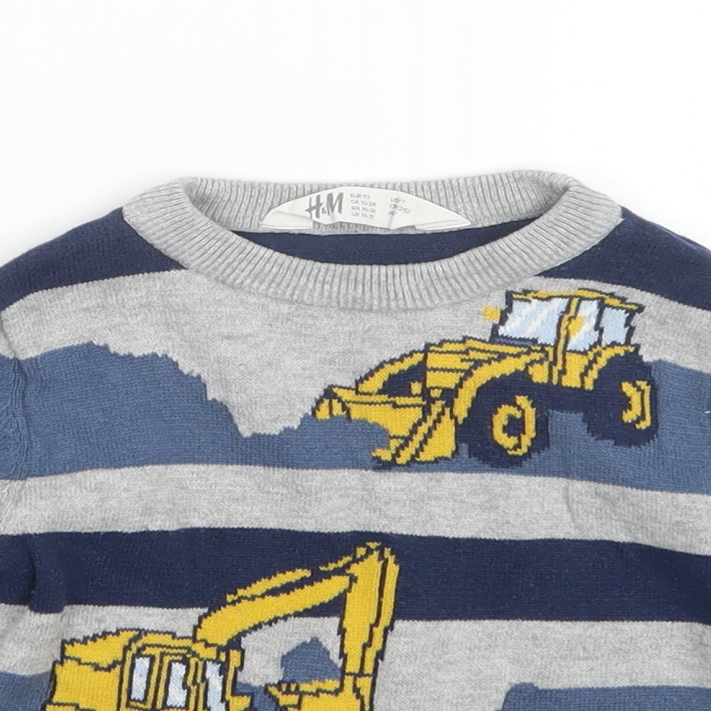 H&M Boys Multicoloured Striped  Pullover Jumper Size 18-24 Months