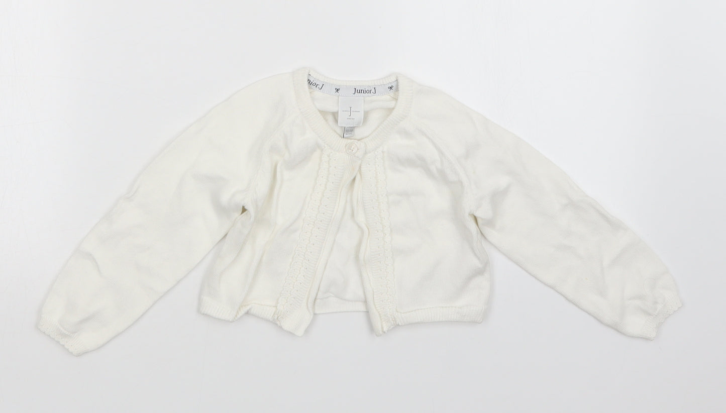 Jasper Conran Girls White   Cardigan Jumper Size 12-18 Months