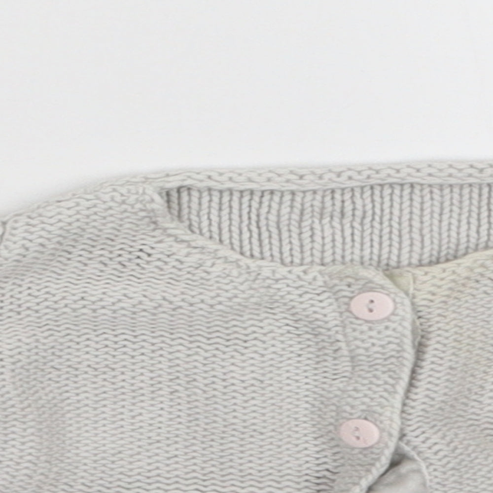 M&S Girls Grey   Cardigan Jumper Size 0-3 Months