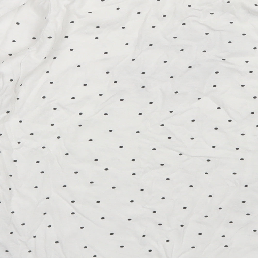 Primark Girls White Polka Dot  Basic T-Shirt Size 9-10 Years