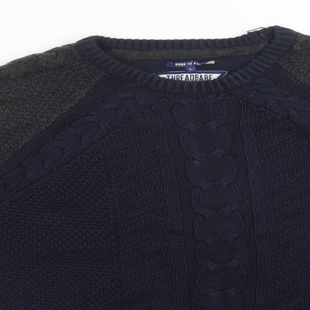 Threadbare Mens Multicoloured   Pullover Jumper Size L