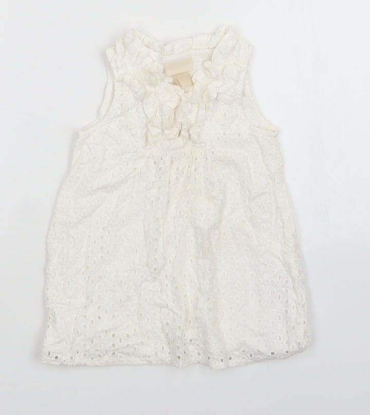 H&M Girls White Floral  A-Line  Size 12-18 Months