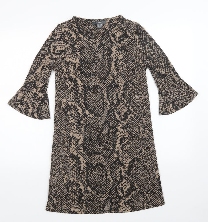 Primark Womens Multicoloured Animal Print T-Shirt Dress Size 4