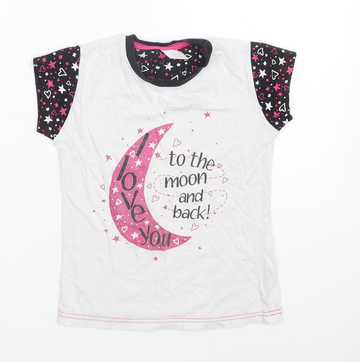 Pyjamas.com Girls White Top Pyjama Top Size 6-7 Years