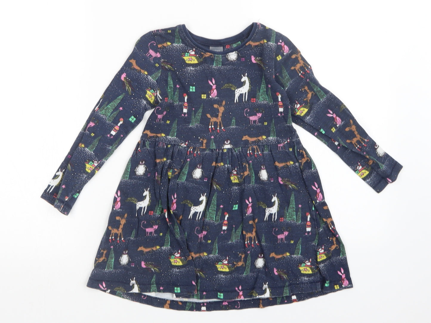 NEXT Girls Blue   T-Shirt Dress  Size 4-5 Years